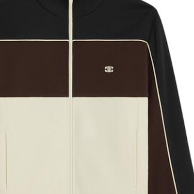 CELINE SS23 Colorblock Logo Embroidered High Neck Jacket for Men. 2Y43C121O-01ZR Sizing CELINE SS23 Colorblock Logo Embroidered High Neck Jacket for Men. 2Y43C121O-01ZR