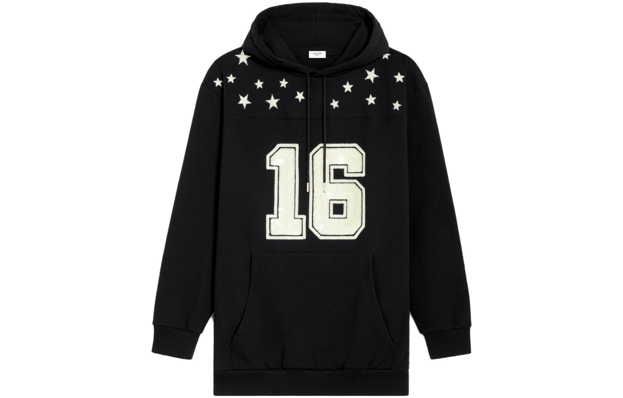 Celine SS23 Digital Sequin Embroidered Hoodie Black () 2Y86B670Q-38AW