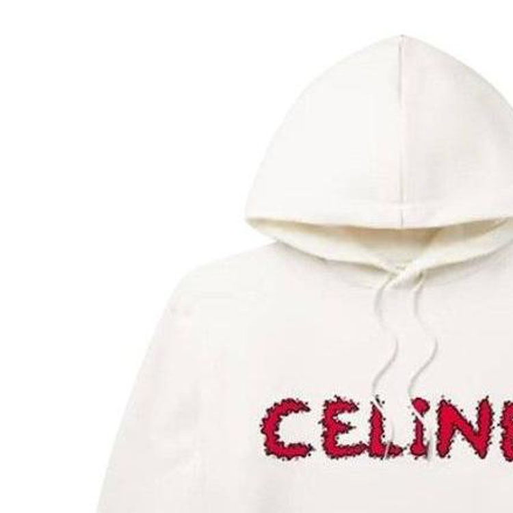 Sizing CELINE SS23 字母印花破壞風連帽衫 白色 2Y88B670Q-01AG