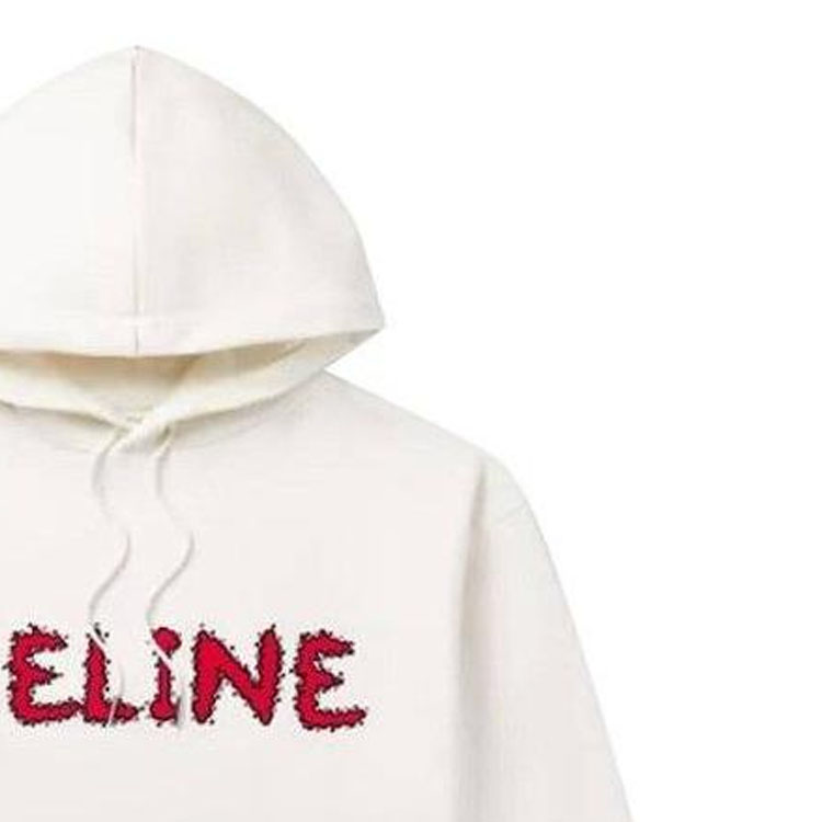 Cheap CELINE SS23 字母印花破壞風連帽衫 白色 2Y88B670Q-01AG