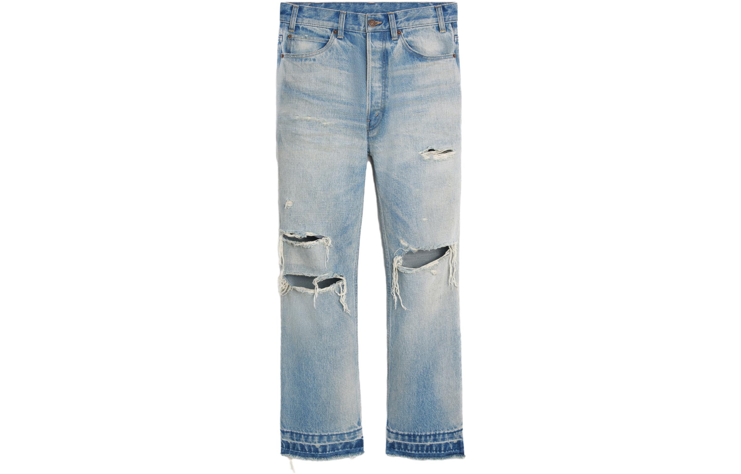 Order CELINE SS23 Distressed Washed Straight-Leg Jeans for Men Blue. 2N829033S-08WT
