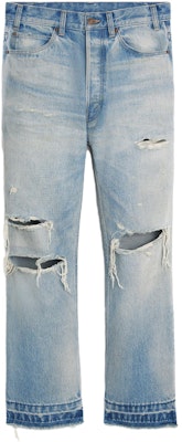 CELINE SS23 Distressed Washed Straight-Leg Jeans for Men Blue. 2N829033S-08WT Order CELINE SS23 Distressed Washed Straight-Leg Jeans for Men Blue. 2N829033S-08WT