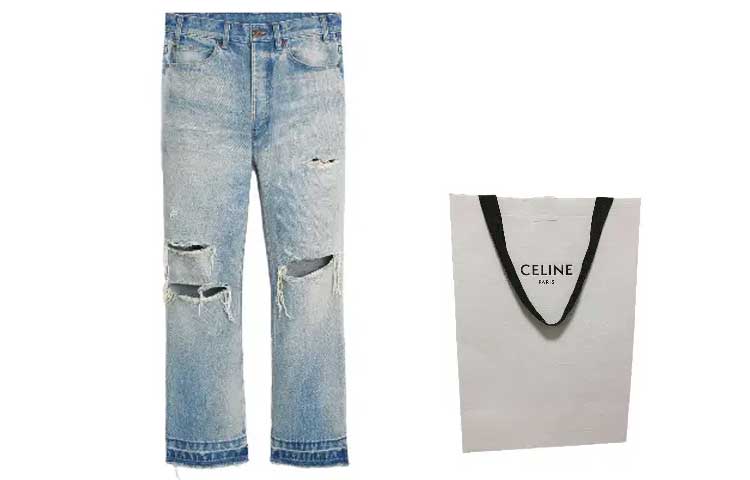 Lookbook CELINE SS23 Distressed Washed Straight-Leg Jeans for Men Blue. 2N829033S-08WT