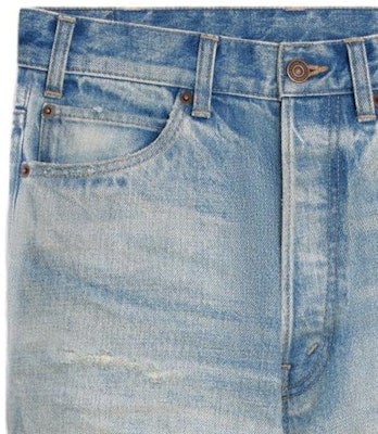 CELINE SS23 Distressed Washed Straight-Leg Jeans for Men Blue. 2N829033S-08WT Shop CELINE SS23 Distressed Washed Straight-Leg Jeans for Men Blue. 2N829033S-08WT