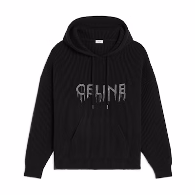 Celine SS23 Letter Chain Hooded Pullover Hoodie Black 2AG74430U-38NO