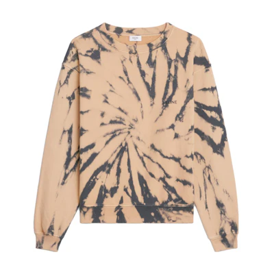 CELINE SS23 Logo Print Oversized Beige Long Sleeve Sweatshirt Men. 2Y63A333U-09BX