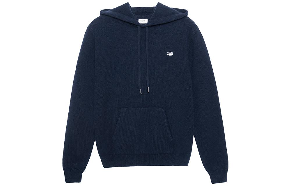 CELINE SS23 Navy Blue Logo Patch Pullover Hoodie . 2AC87048T-07MR 圖 2