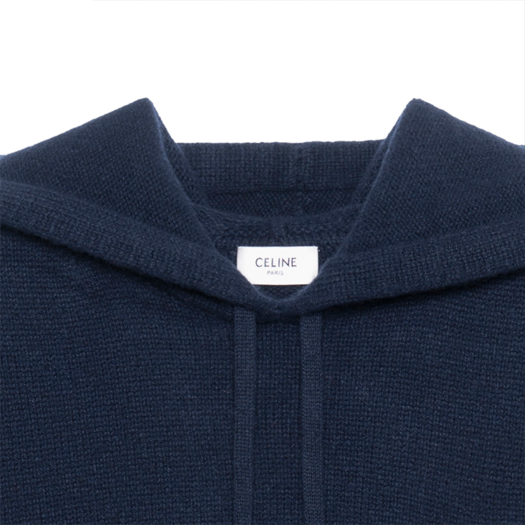 CELINE SS23 Navy Blue Logo Patch Pullover Hoodie . 2AC87048T-07MR 圖 6