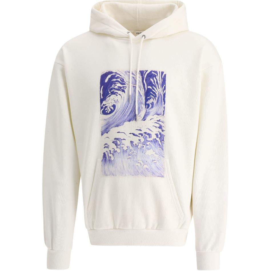 CELINE SS23 Pattern Print Drawstring Hoodie  White 2Y83B670Q-01TB