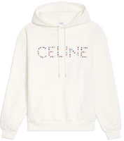 Celine SS23 Rhinestone Cotton Fleece Hoodie White 2Y89B670Q-01LE Celine SS23 Rhinestone Cotton Fleece Hoodie White 2Y89B670Q-01LE