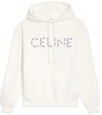 Hoodie Fleece Kapas Celine SS23 Rhinestone Putih 2Y89B670Q-01LE Buy Hoodie Fleece Kapas Celine SS23 Rhinestone Putih 2Y89B670Q-01LE