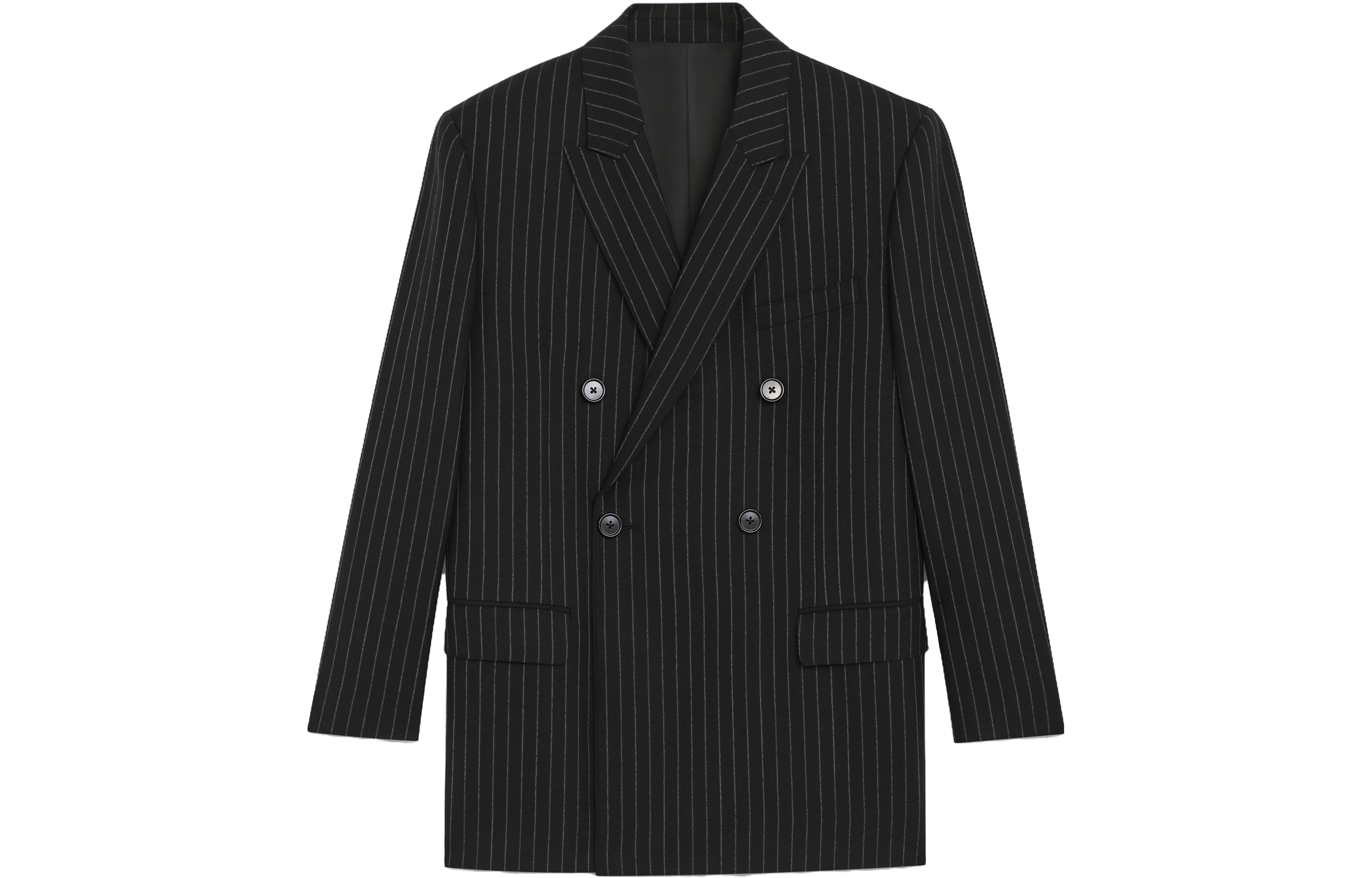 Celine SS23 Solid Striped Minimalist Blazer Jacket - Black 2V25D219M-38BJ