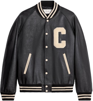 CELINE SS23 Striped Letter Single-Breasted Baseball Collar Leather Jacket Black Men 2EC24132O-38NI Buy CELINE SS23 Striped Letter Single-Breasted Baseball Collar Leather Jacket Black Men 2EC24132O-38NI