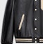 Sizing CELINE SS23 Striped Letter Single-Breasted Baseball Collar Leather Jacket Black Men 2EC24132O-38NI