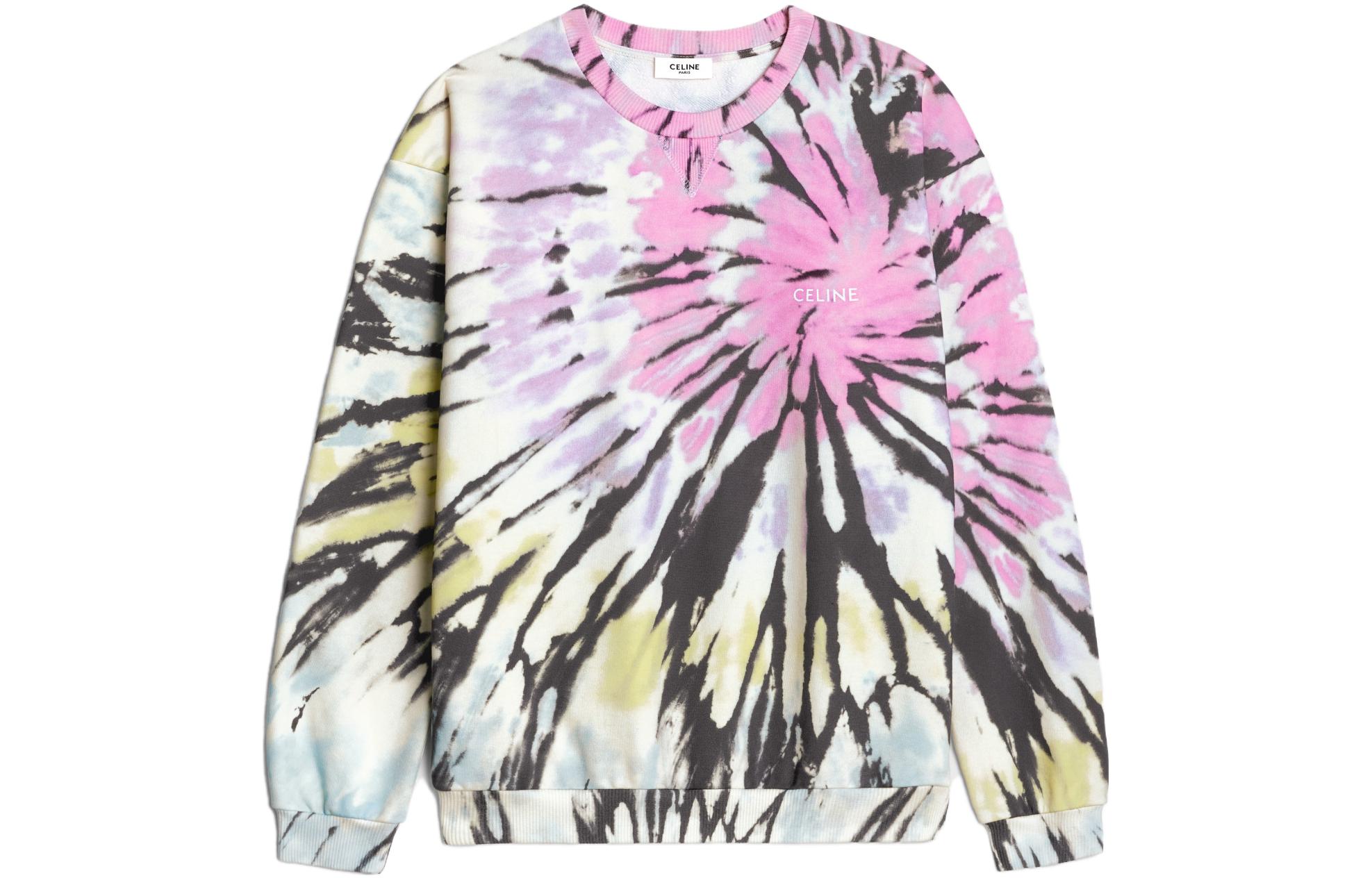 Order CELINE SS23 Tie-Dye Logo Print Long Sleeve Sweatshirt Multicolor . 2Y53C647V-14PX