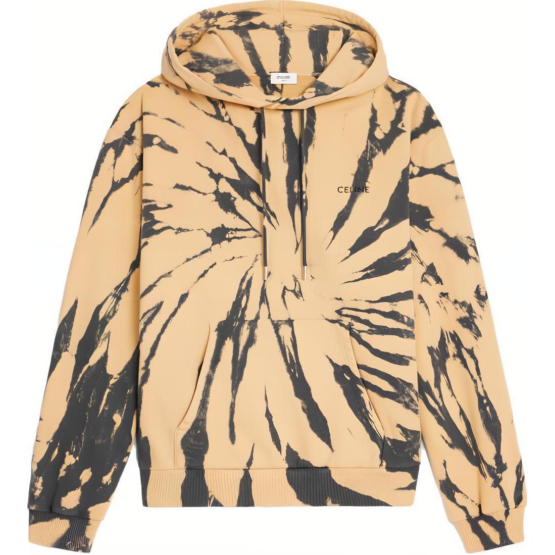 Celine SS23 Tie-Dye Logo Print Oversized Hoodie Beige () 2Y91B333U-09BX