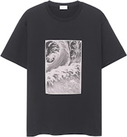 CELINE SS23 Kaos Hitam Wave Print Crewneck Lengan Pendek Santai. 2X45F671Q-38AW Order CELINE SS23 Kaos Hitam Wave Print Crewneck Lengan Pendek Santai. 2X45F671Q-38AW