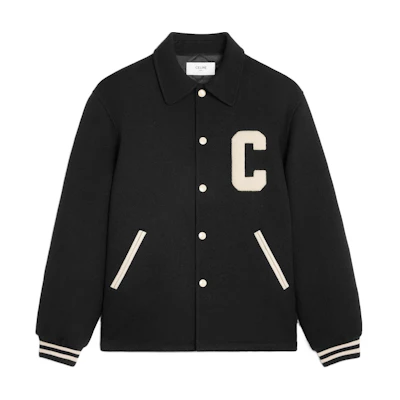 CELINE SS24 Black Letter Patch Collared Jacket. 2V02K896C-38NO
