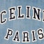 Shop CELINE SS24 Blue Striped Letter Patch Hooded Jacket. 2Q937034S-09PI