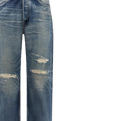 CELINE SS24 Jeans Anchos Pierna Recta Azul Desgastados 2N574664X-06UE Sizing CELINE SS24 Jeans Anchos Pierna Recta Azul Desgastados 2N574664X-06UE