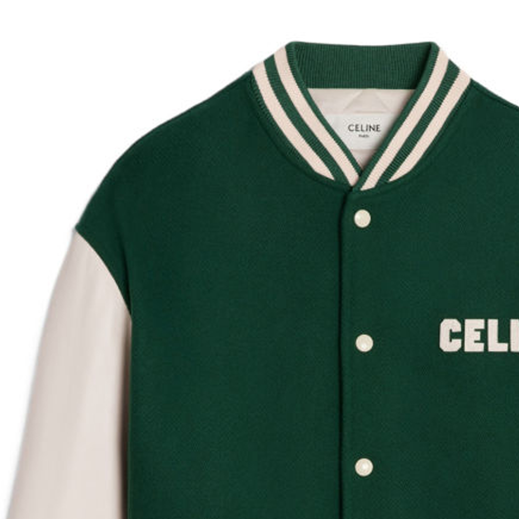 Details for CELINE SS24 绿色条纹标志单排扣夹克. 2W40C896C-30GN