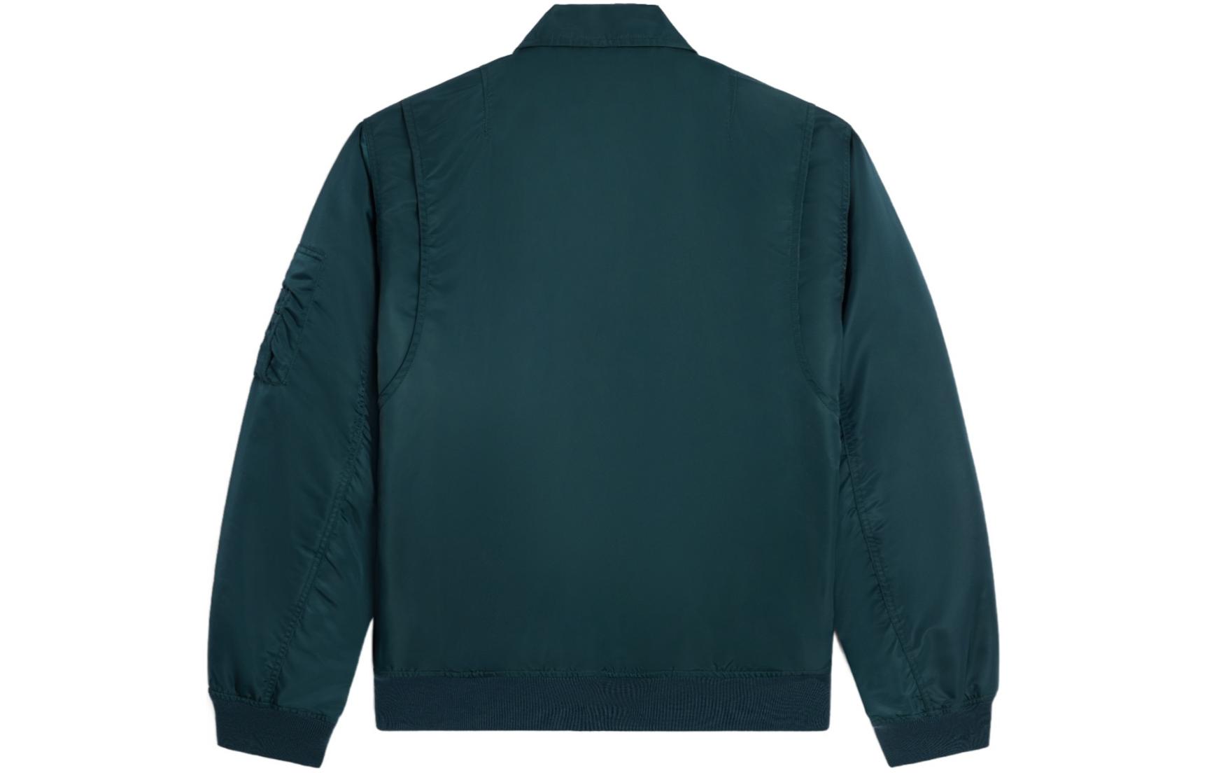 Lookbook CELINE SS24 Jaket Bomber Logo Patch Kelabu-Biru 2W83A396E-07BP