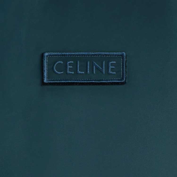 Details for CELINE SS24 Jaket Bomber Logo Patch Kelabu-Biru 2W83A396E-07BP