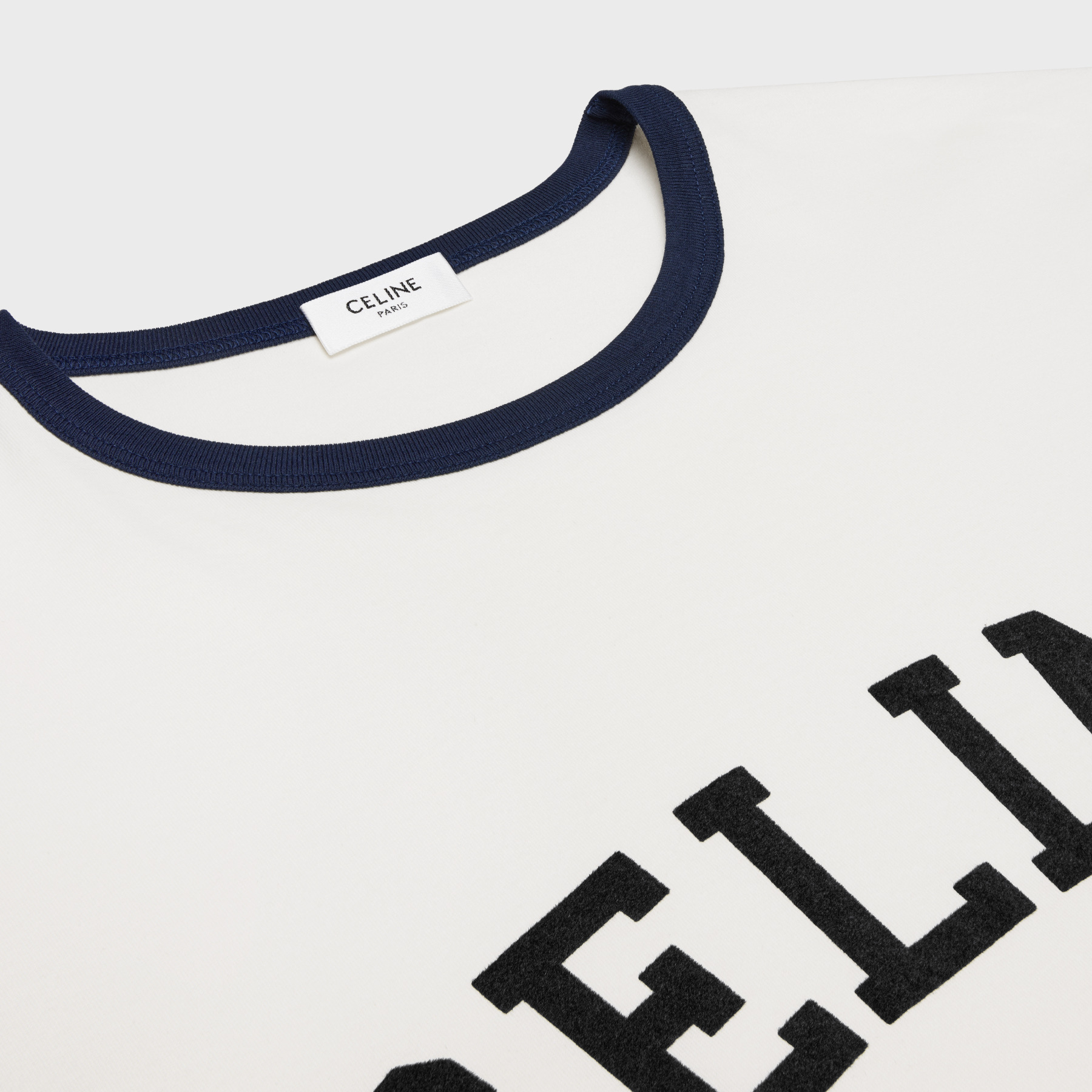 CELINE SS24  Logo Print White Short Sleeve T-Shirt Fluorescent White 2X45M671Q-01NB 圖 4