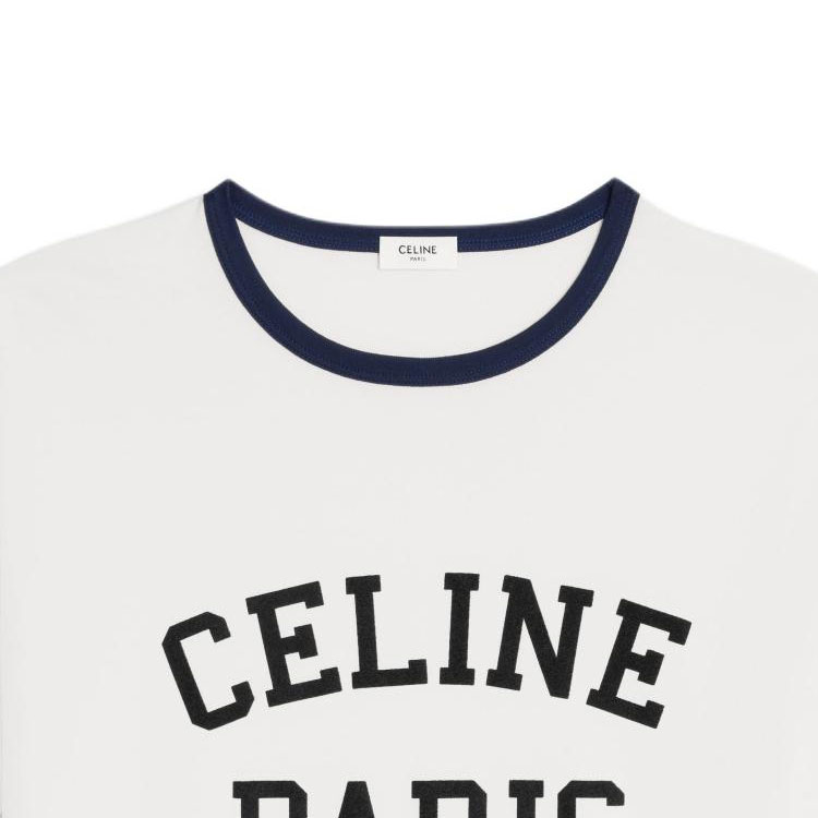 CELINE SS24  Logo Print White Short Sleeve T-Shirt Fluorescent White 2X45M671Q-01NB 圖 6
