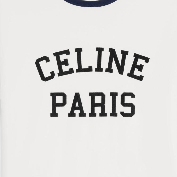 CELINE SS24  Logo Print White Short Sleeve T-Shirt Fluorescent White 2X45M671Q-01NB 圖 7