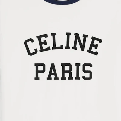 CELINE SS24 印花白色短袖T恤 螢光白 2X45M671Q-01NB Sizing CELINE SS24 印花白色短袖T恤 螢光白 2X45M671Q-01NB