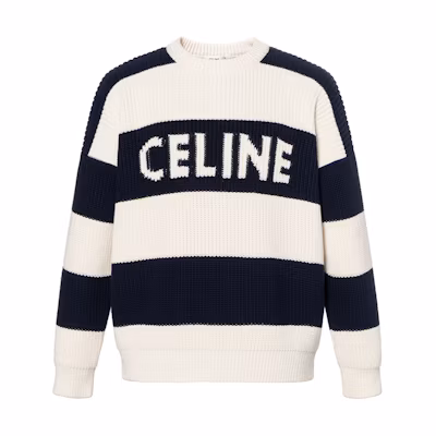 CELINE SS24 Multicolor Striped Knit Logo Sweater Long Sleeve. 2ADCW481Y-01YV