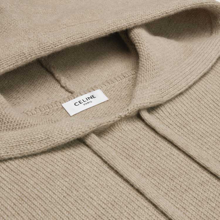 Sizing 셀린느 SS24 솔리드 로고 자수 후디 샌드 베이지. 2AC87048T-03SD