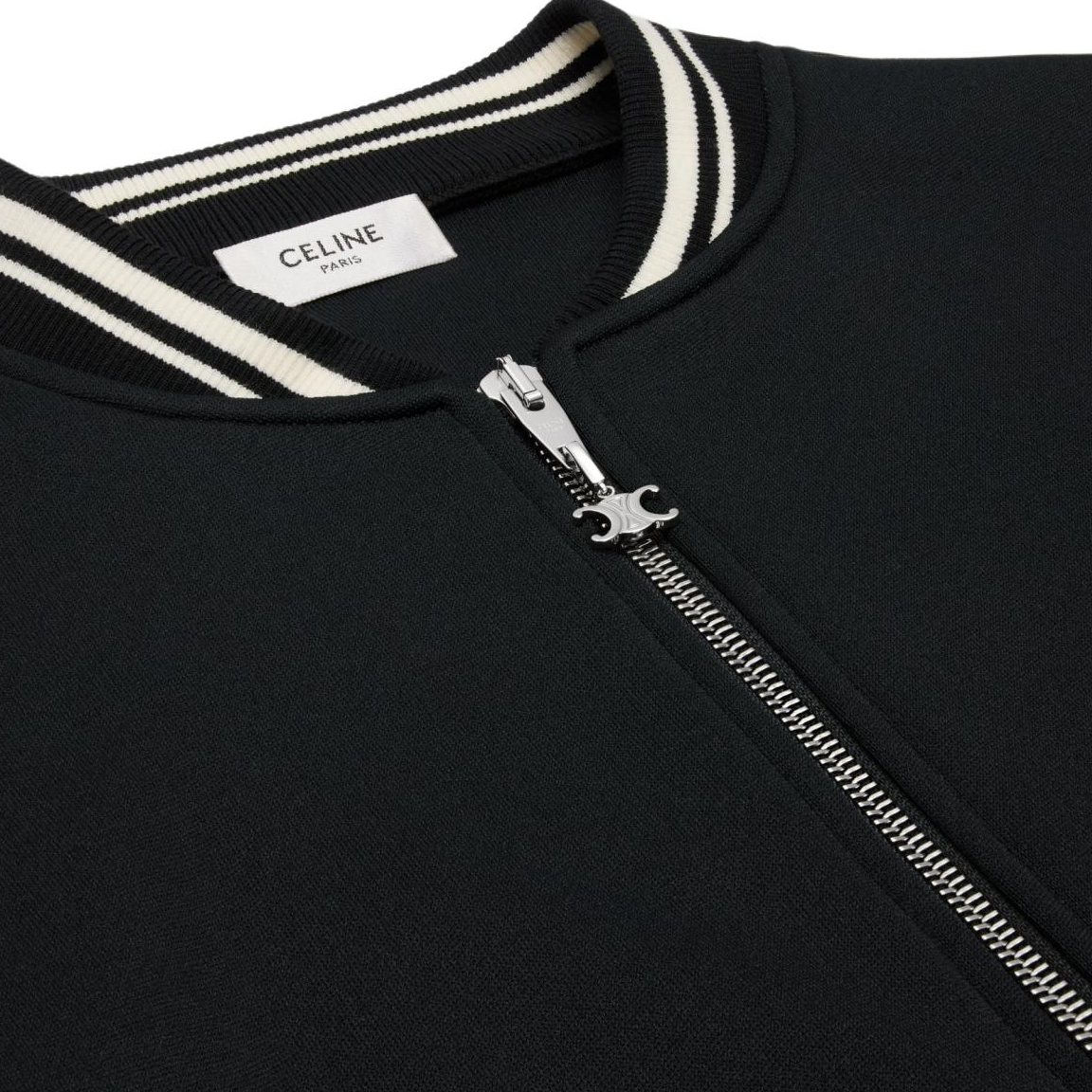 CELINE SS24  Striped Baseball Collar Zip Jacket - Black 2Y04H121O-BZZ8 圖 6