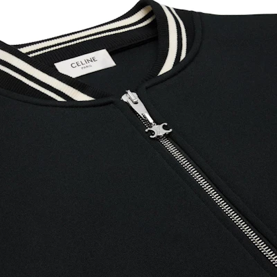 セリーヌ SS24 ストライプ ベースボールカラー ジップジャケット - ブラック 2Y04H121O-BZZ8 Details for セリーヌ SS24 ストライプ ベースボールカラー ジップジャケット - ブラック 2Y04H121O-BZZ8