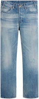 CELINE SS24 Washed Straight-Leg Jeans with Side Zipper Pockets in Dawn Shade 2N574662X-08LI CELINE SS24 Washed Straight-Leg Jeans with Side Zipper Pockets in Dawn Shade 2N574662X-08LI