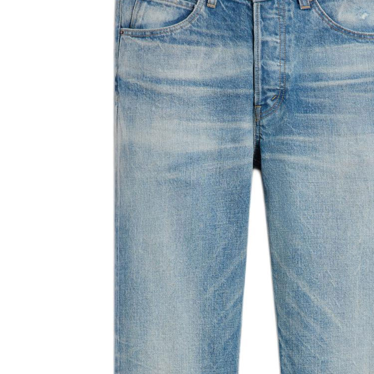 Sizing CELINE SS24黎明色水洗直筒牛仔裤带侧拉链口袋 2N574662X-08LI