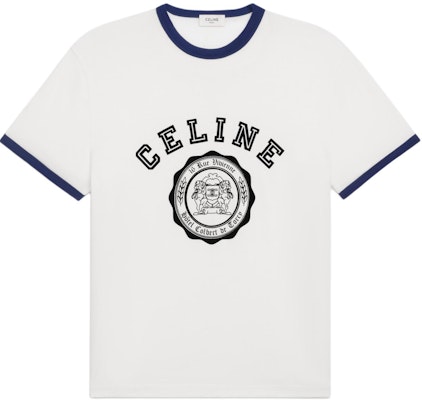 セリーヌ SS24 ホワイト コットン ロゴプリント オーバーサイズ クルーネックTシャツ RX00F507Z-CAS4 Order セリーヌ SS24 ホワイト コットン ロゴプリント オーバーサイズ クルーネックTシャツ RX00F507Z-CAS4