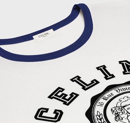 セリーヌ SS24 ホワイト コットン ロゴプリント オーバーサイズ クルーネックTシャツ RX00F507Z-CAS4 Purchase セリーヌ SS24 ホワイト コットン ロゴプリント オーバーサイズ クルーネックTシャツ RX00F507Z-CAS4