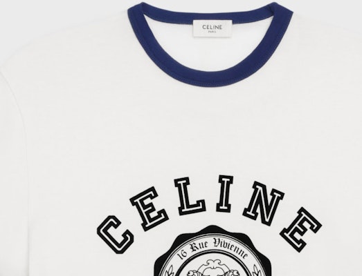 セリーヌ SS24 ホワイト コットン ロゴプリント オーバーサイズ クルーネックTシャツ RX00F507Z-CAS4 Details for セリーヌ SS24 ホワイト コットン ロゴプリント オーバーサイズ クルーネックTシャツ RX00F507Z-CAS4