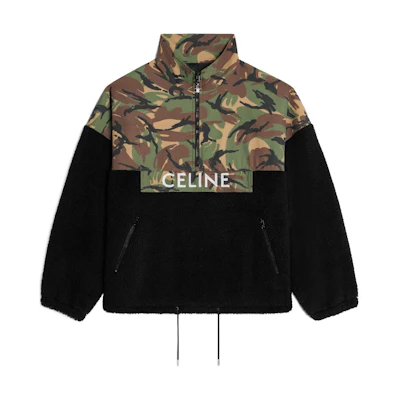 Celine SS24 Black Camo Letter Print High-Neck Long-Sleeve Jacket 2W67B188Y-38CF