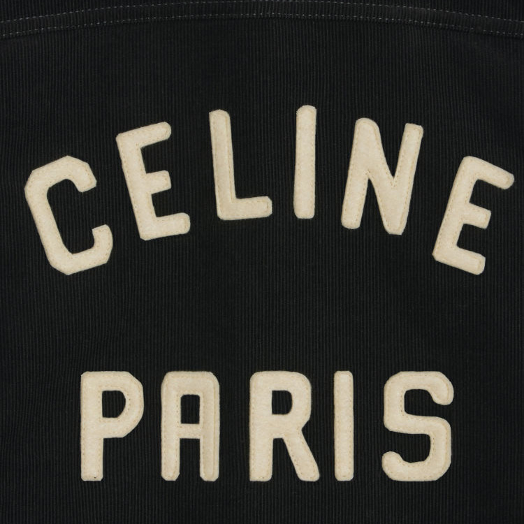 Shop Celine SS24 Jaket Kasual Hitam Lengan Panjang Rekaan Single-Breasted 2Q757665W-08LH