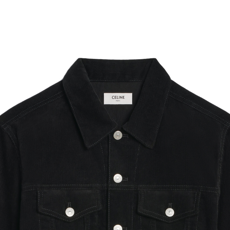 Purchase Celine SS24 Jaket Kasual Hitam Lengan Panjang Rekaan Single-Breasted 2Q757665W-08LH