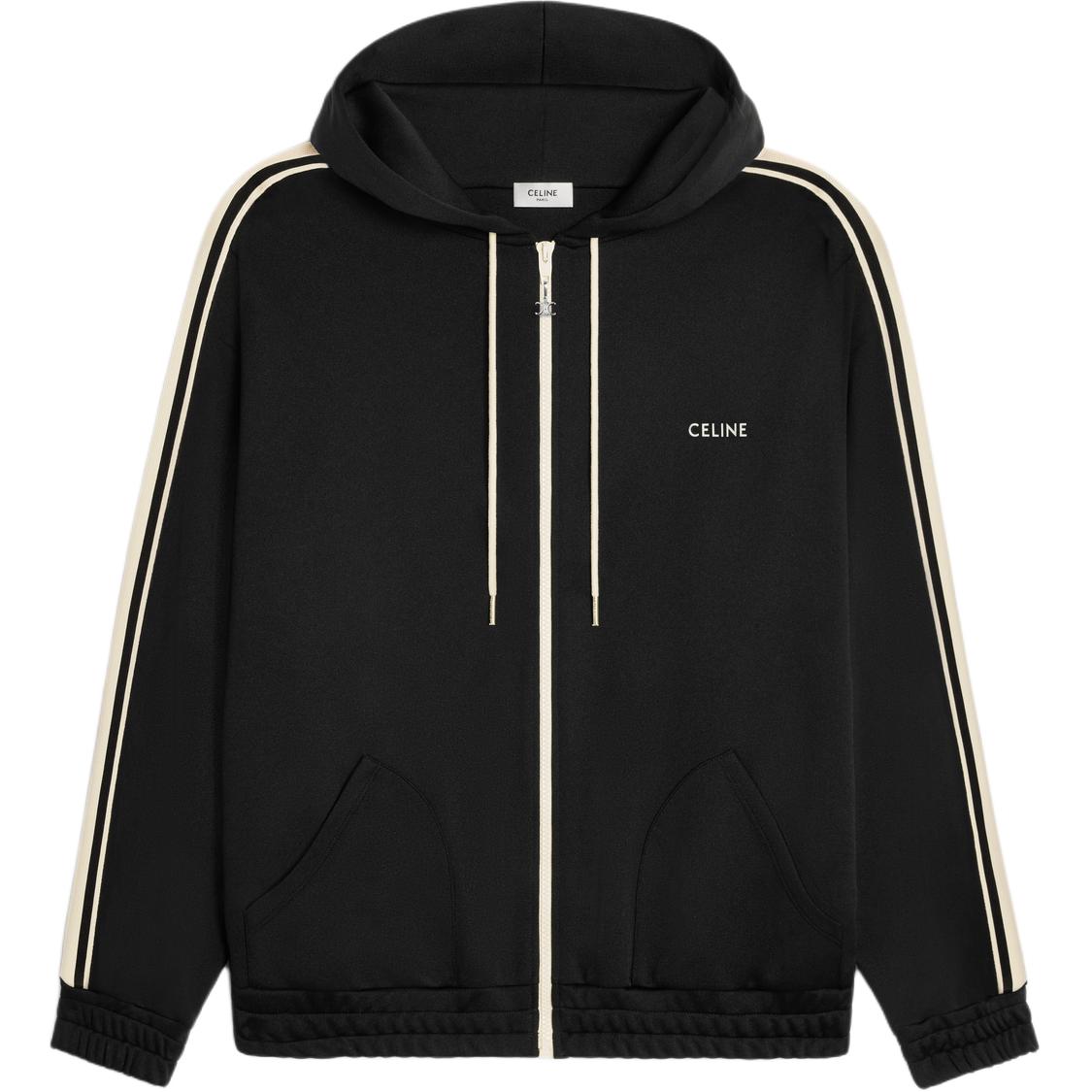 Order Celine SS24 黑色刺繡Logo連帽外套 2Y58B121O-38AW