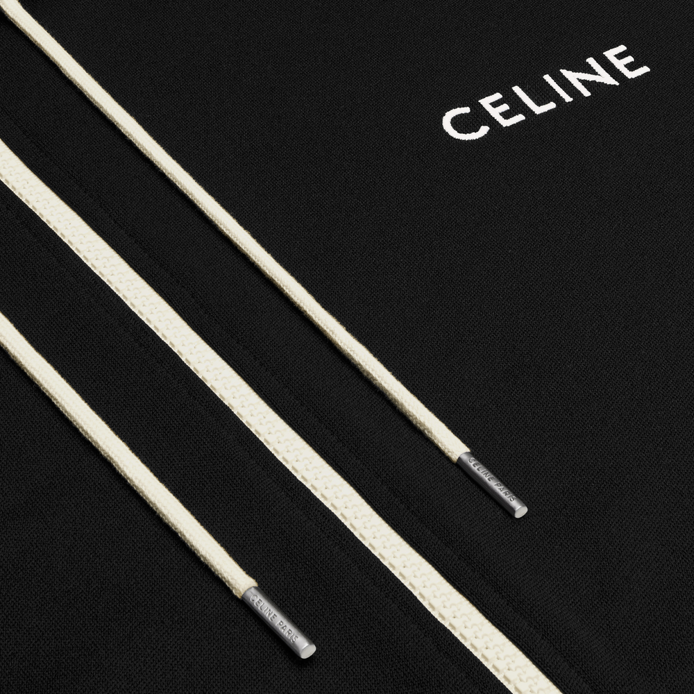 Purchase Celine SS24 黑色刺繡Logo連帽外套 2Y58B121O-38AW