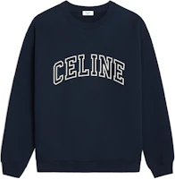 Celine SS24 Blue Letter Print Crewneck Long-Sleeve Sweatshirt 2Y05G670Q-07TZ Celine SS24 Blue Letter Print Crewneck Long-Sleeve Sweatshirt 2Y05G670Q-07TZ