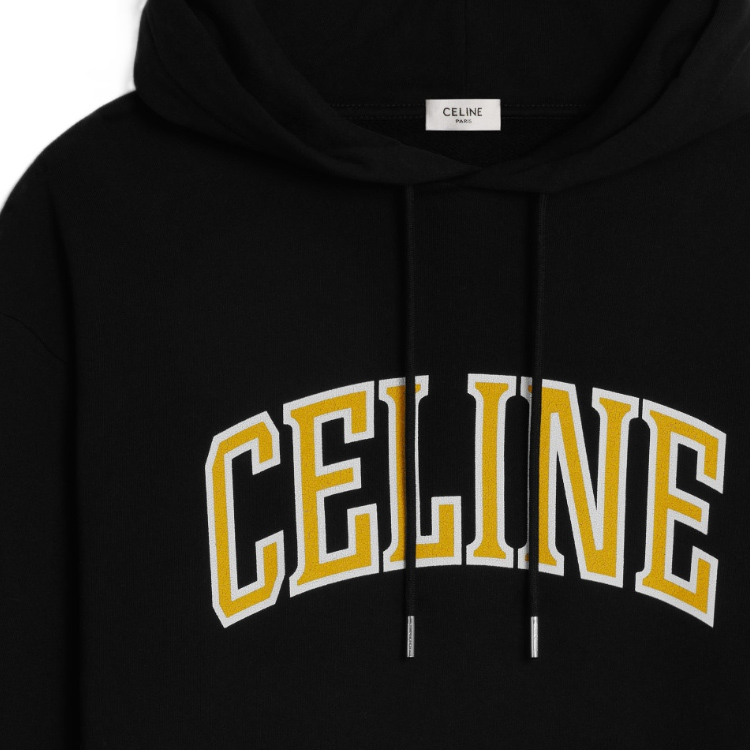 CELINE SS24 Letter Print Loose Hoodie Black  Sweatshirt. 2Y75F670Q-38JE 圖 7