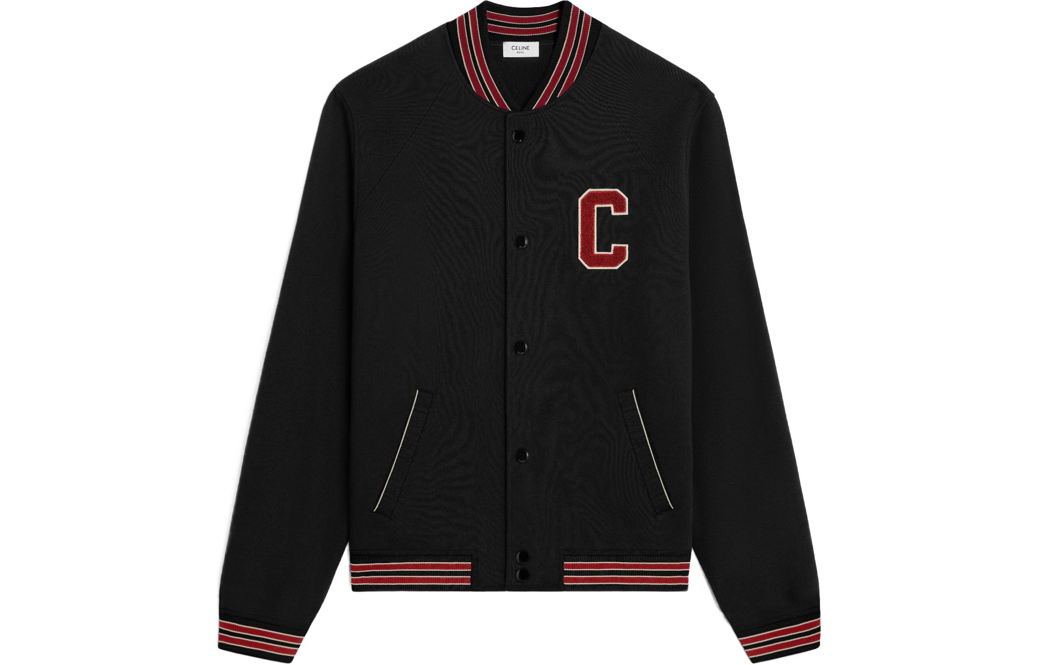Celine SS24 Logo Embroidered Single-Breasted Jacket Black 2Y16D345F-38PF