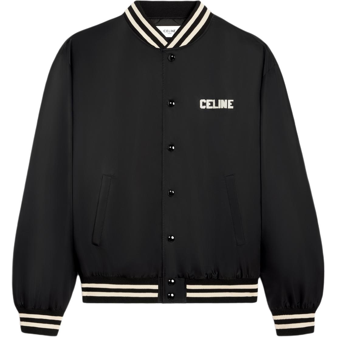 Celine SS24 Logo Patch Loose Fit Long Sleeve Jacket Black 2W22C227R-38NO