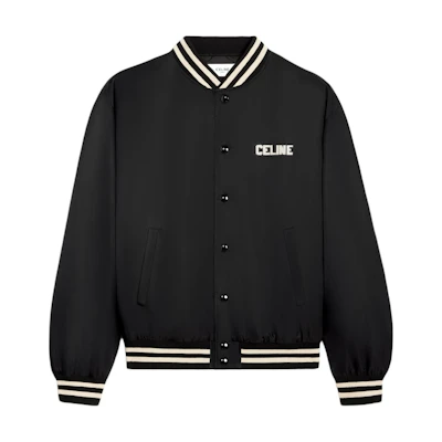 Celine SS24 Logo Patch Loose Fit Long Sleeve Jacket Black 2W22C227R-38NO